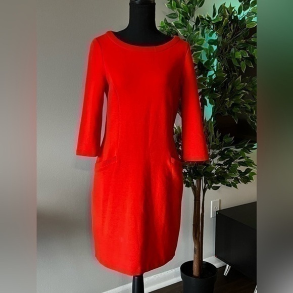 Boden Dresses & Skirts - Boden Jasmine Ottoman Orange Shift Dress Pockets Knee Length Career J0279